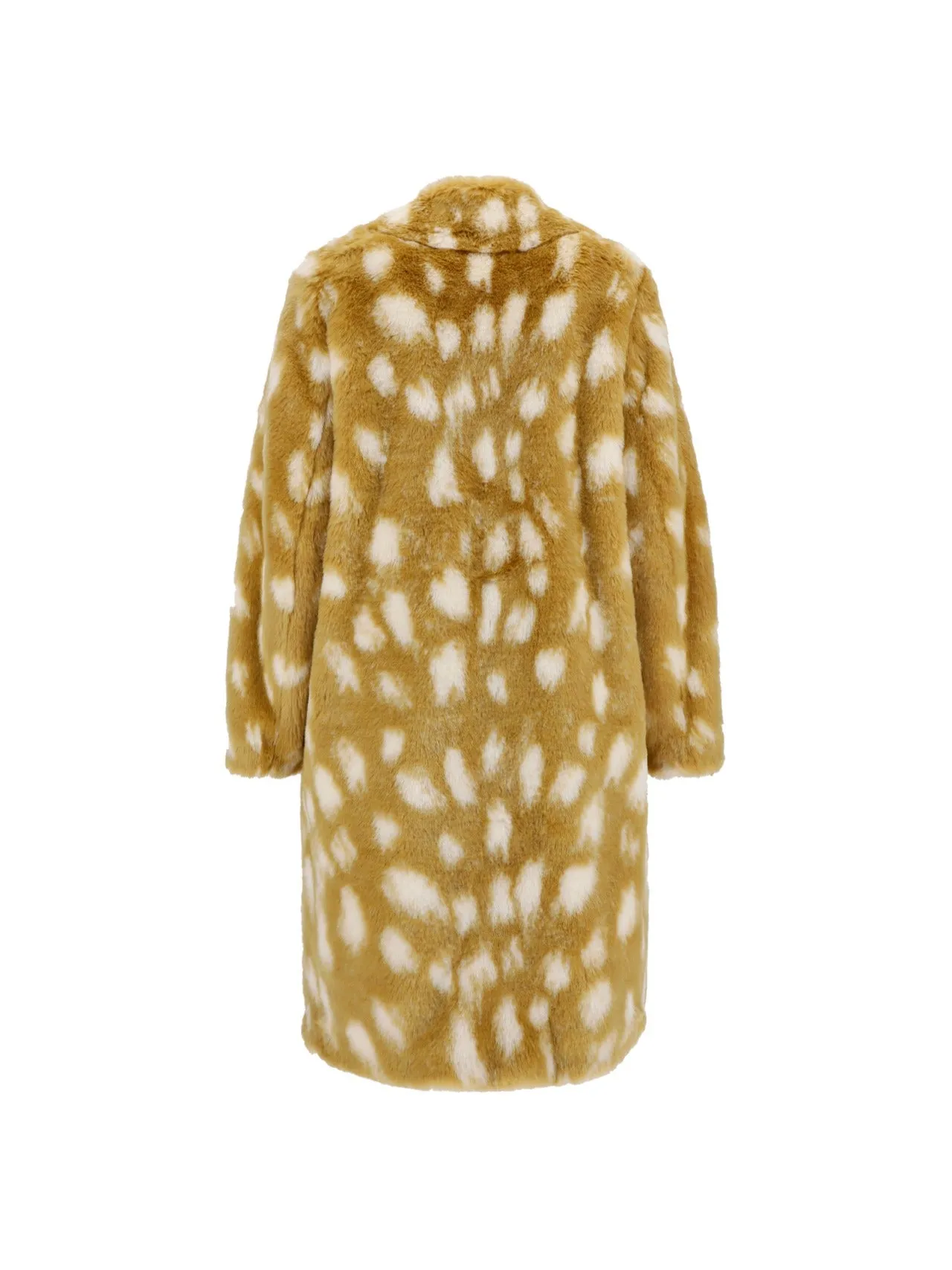 Burberry Deer Print Faux Fur Pea Coat