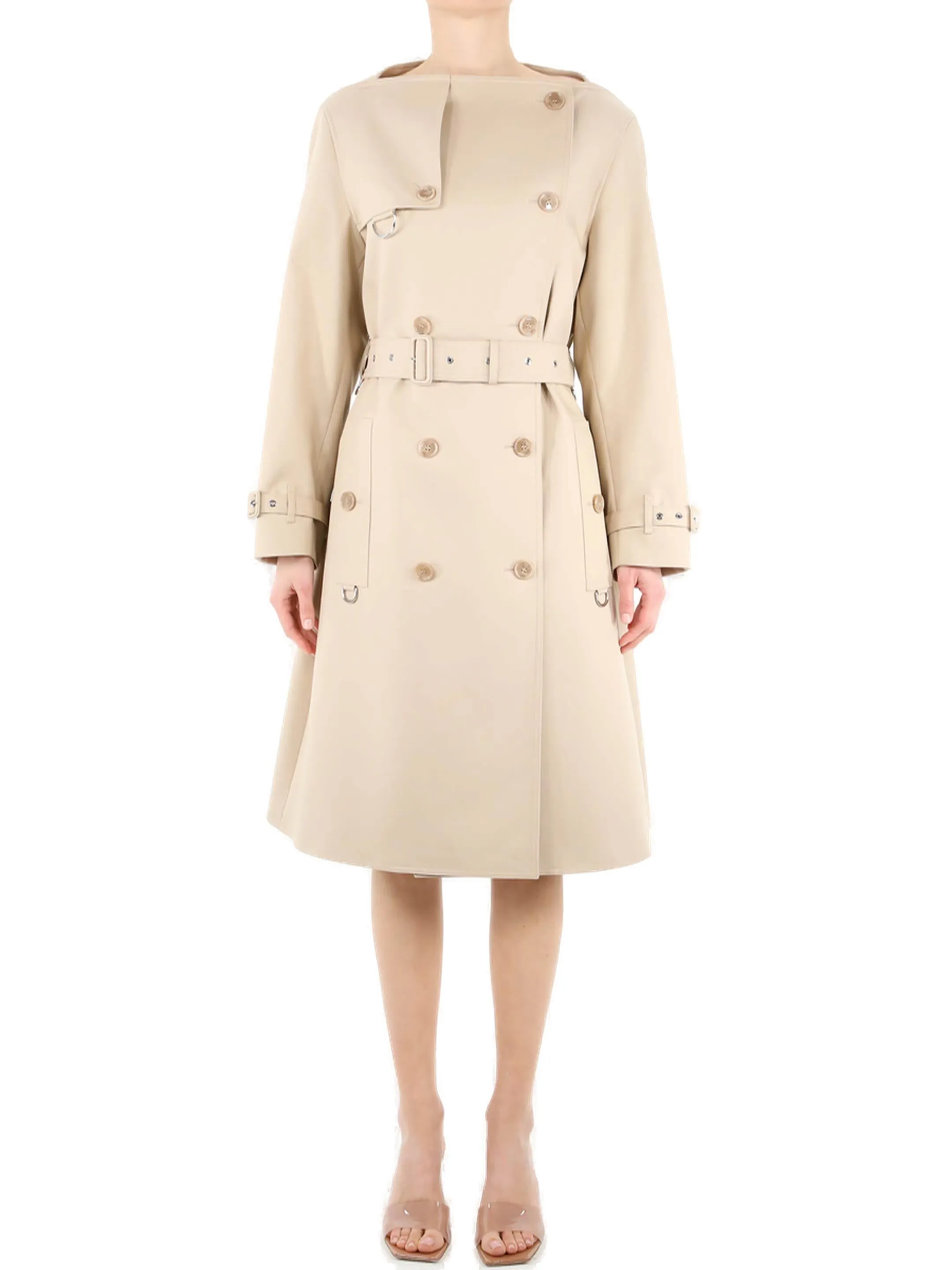 Burberry Double Breasted Belted Waist Coat
