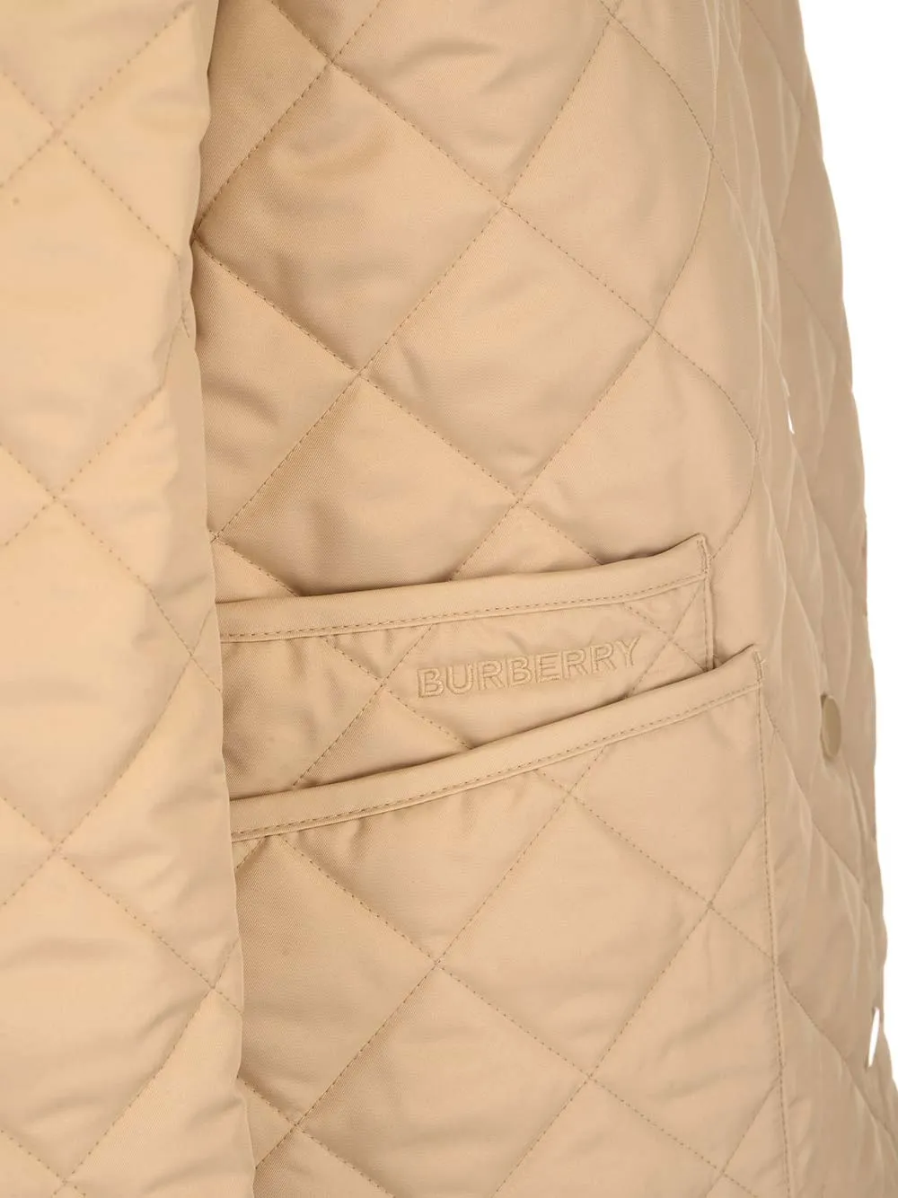 Burberry Logo Embroidered Quilted Jacket