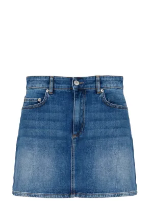 Chiara Ferragni Eye Star Patched Mini Denim Skirt
