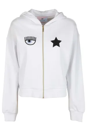 Chiara Ferragni Eyelike Embroidered Zipped Hoodie