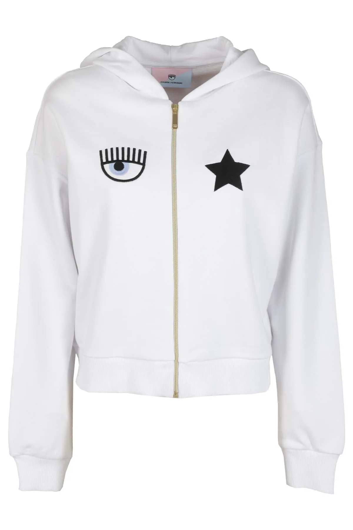 Chiara Ferragni Eyelike Embroidered Zipped Hoodie
