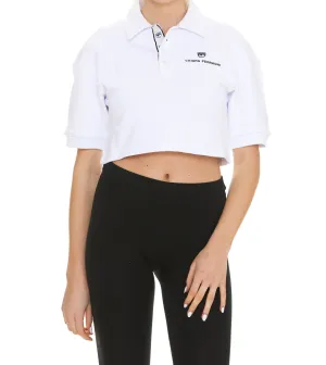 Chiara Ferragni Logo Embroidered Cropped Top
