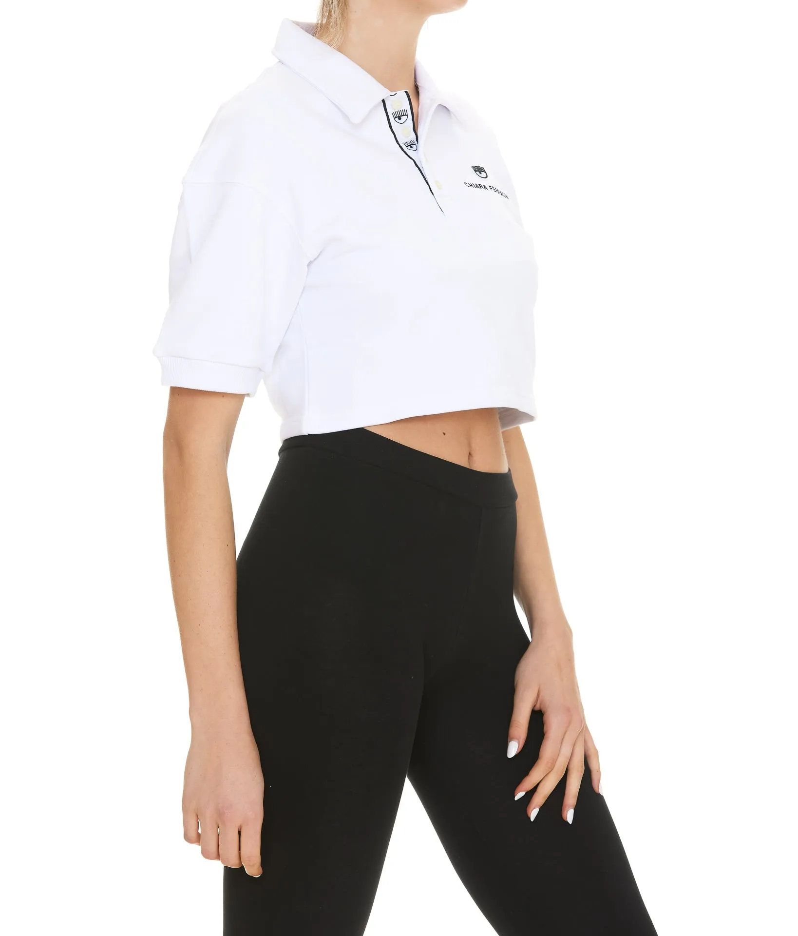 Chiara Ferragni Logo Embroidered Cropped Top