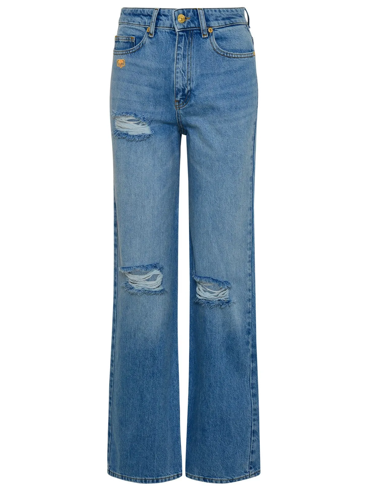 Chiara Ferragni Logo-Patch Distressed Jeans