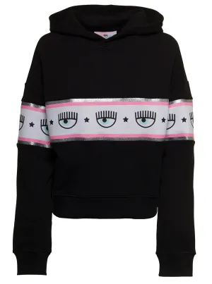 Chiara Ferragni Logo-Taped Long-Sleeved Hoodie