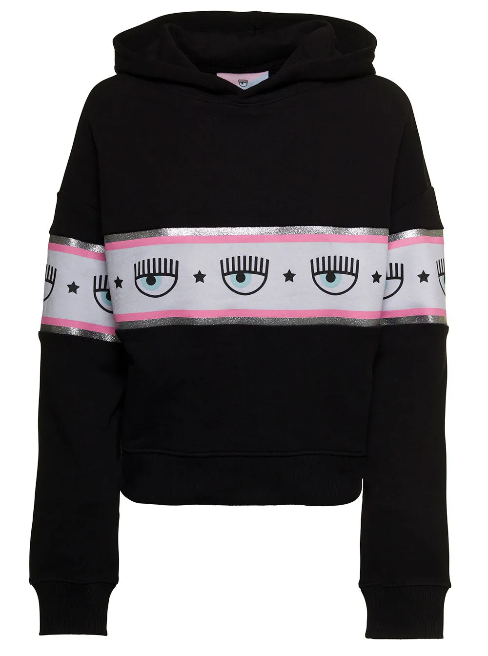 Chiara Ferragni Logo-Taped Long-Sleeved Hoodie