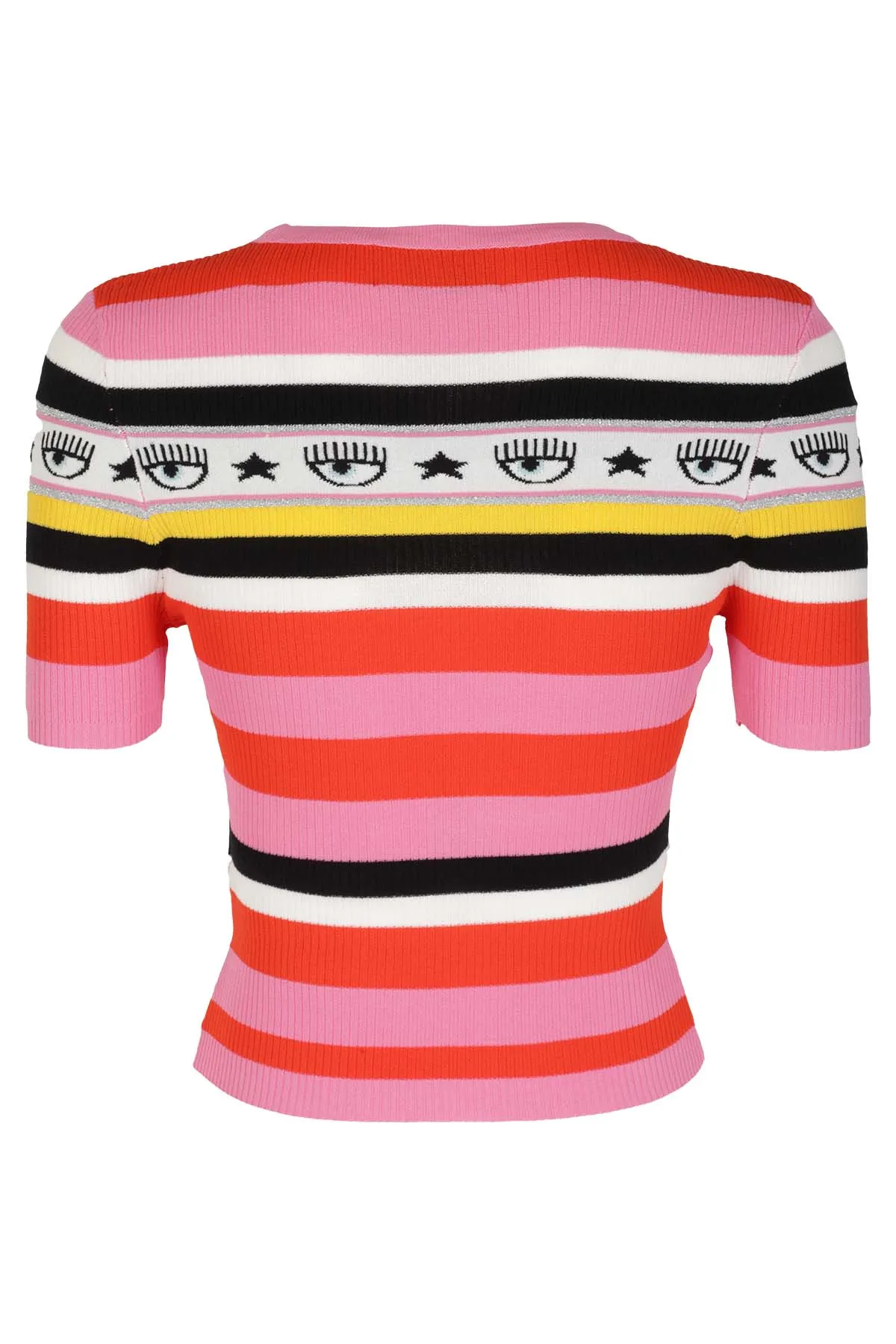 Chiara Ferragni Logomania Striped Crewneck Top