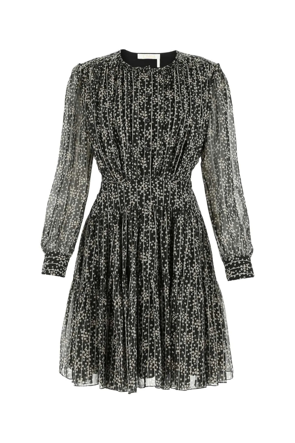 Chlo Floral-Printed Long-Sleeve Dress