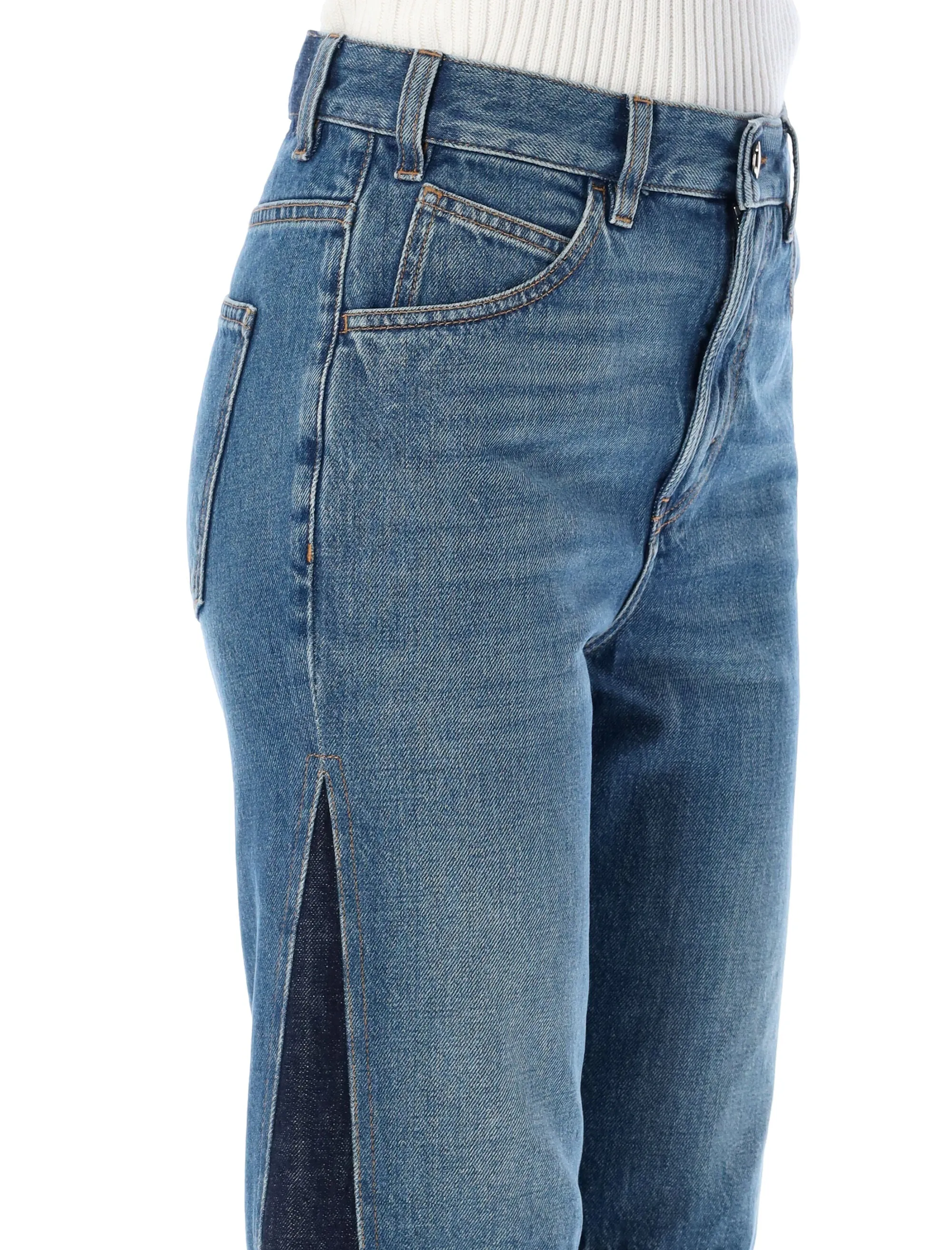 Chlo Patchwork Flared High Waist Jeans