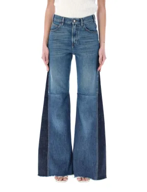 Chlo Patchwork Flared High Waist Jeans