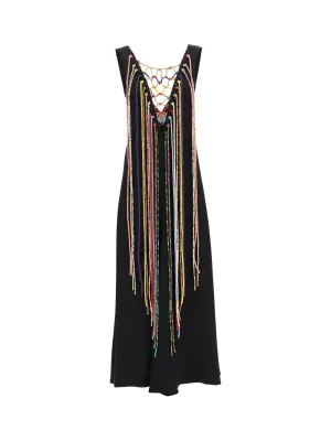 Chlo V-Neck Flared Midi Dress