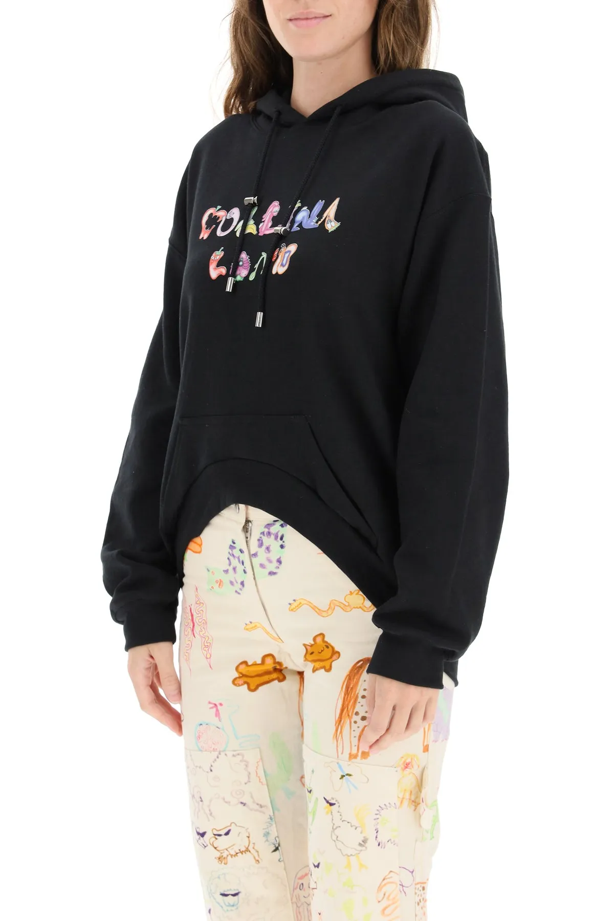 Collina Strada Logo Print Drawstring Hoodie