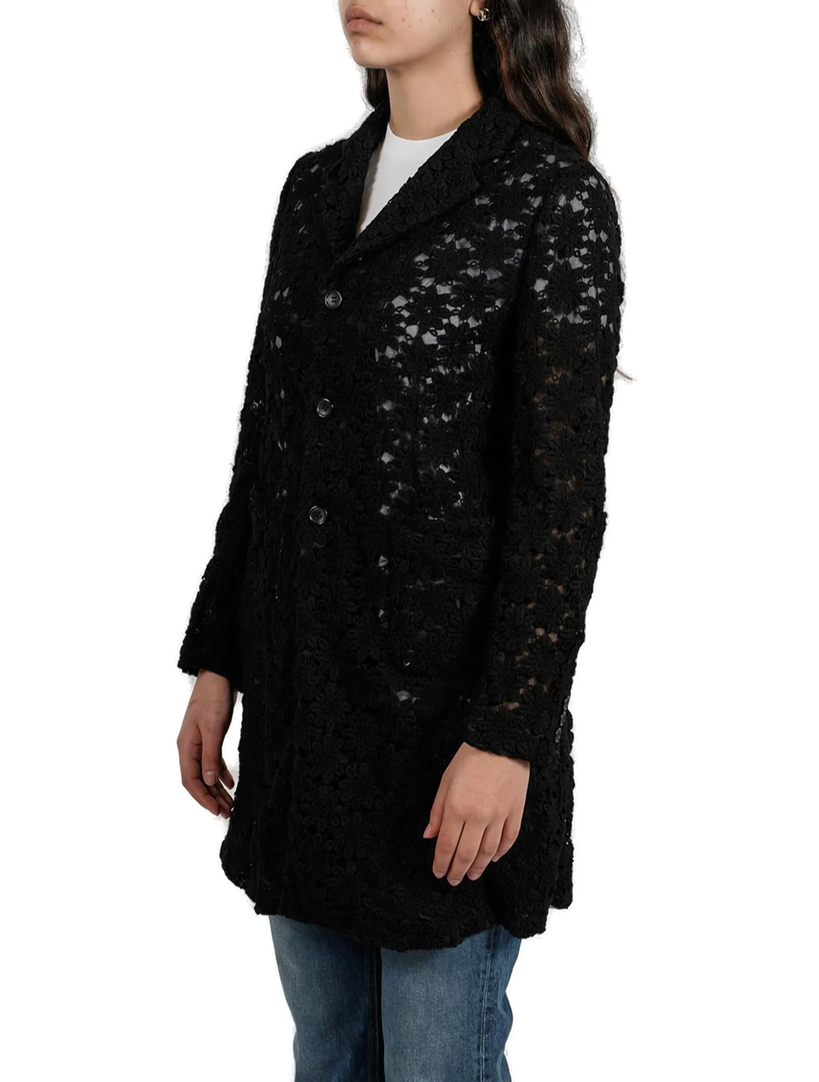 Comme Des Garcons Comme Des Garcons Floral Crochet Coat