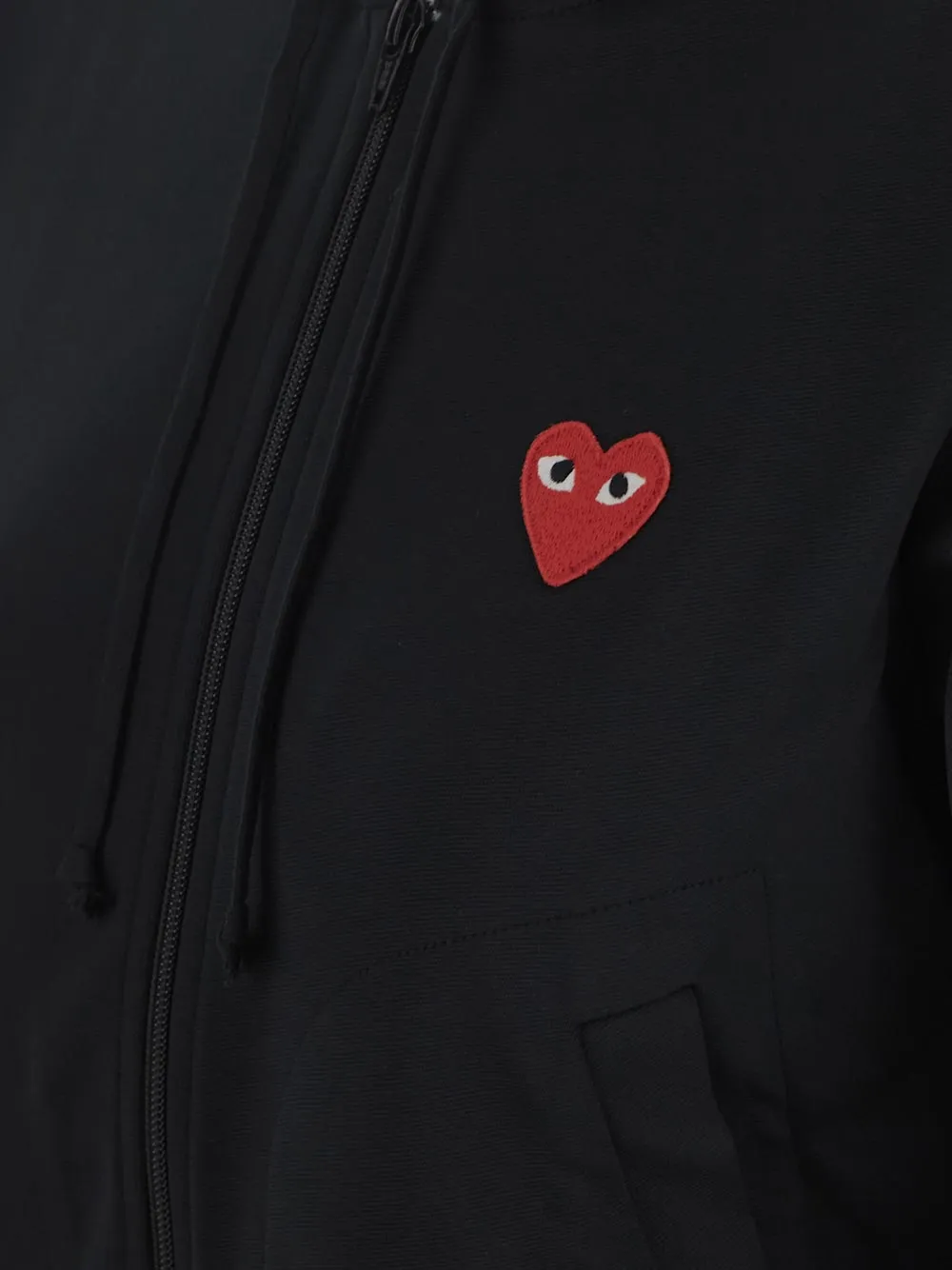 Comme des Garons Play Zip-Up Drawstring Hoodie