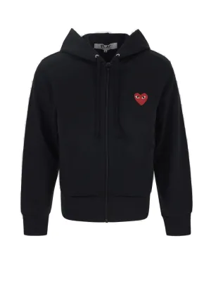 Comme des Garons Play Zip-Up Drawstring Hoodie
