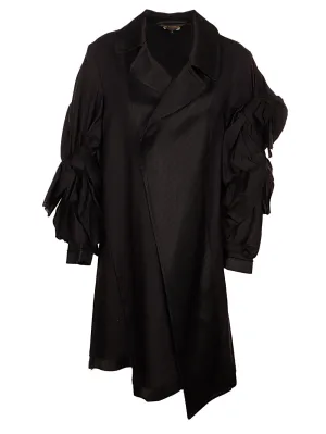 Comme des Garons Puff-Sleeve Ruffle-Trim Coat