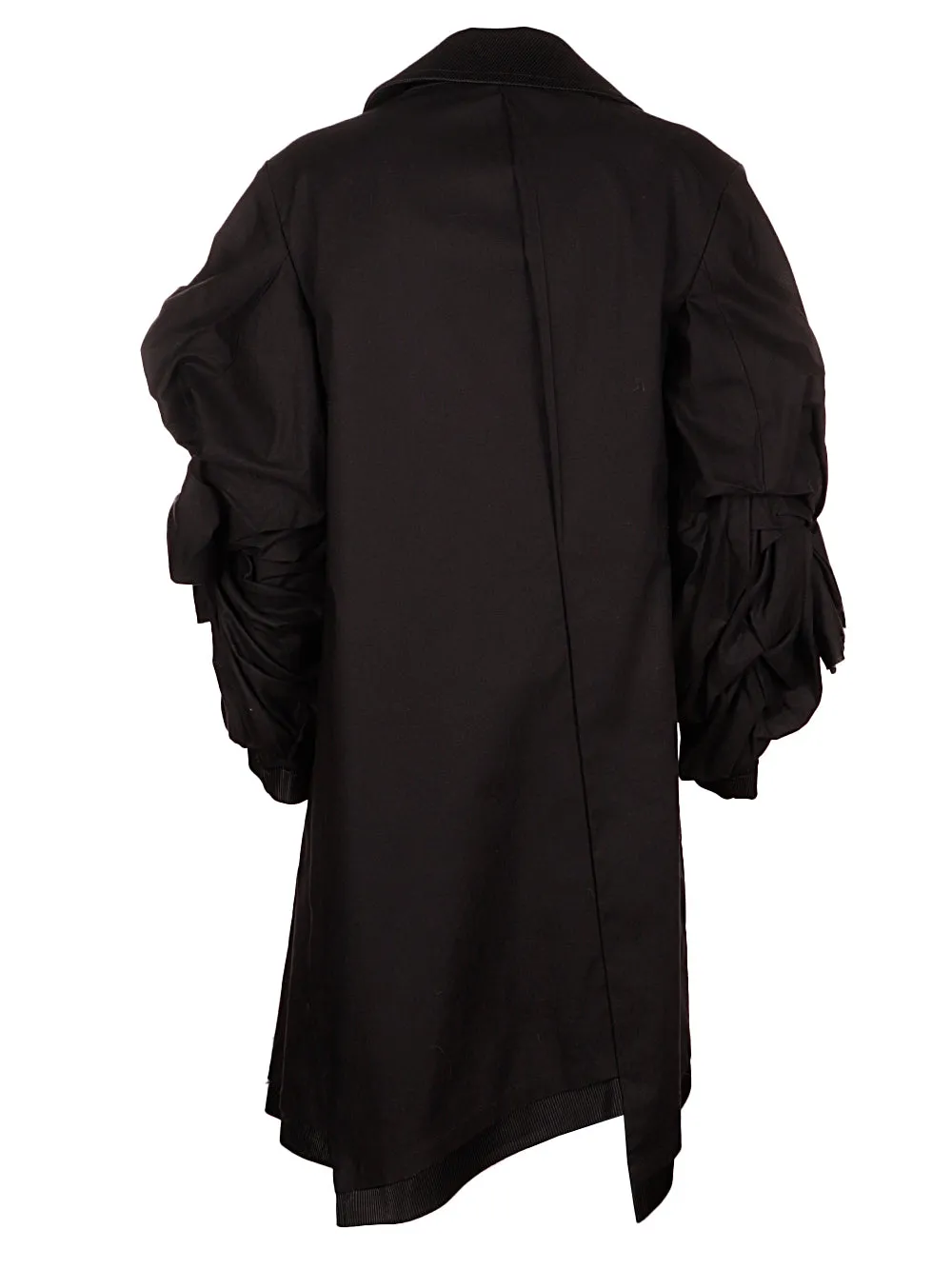 Comme des Garons Puff-Sleeve Ruffle-Trim Coat