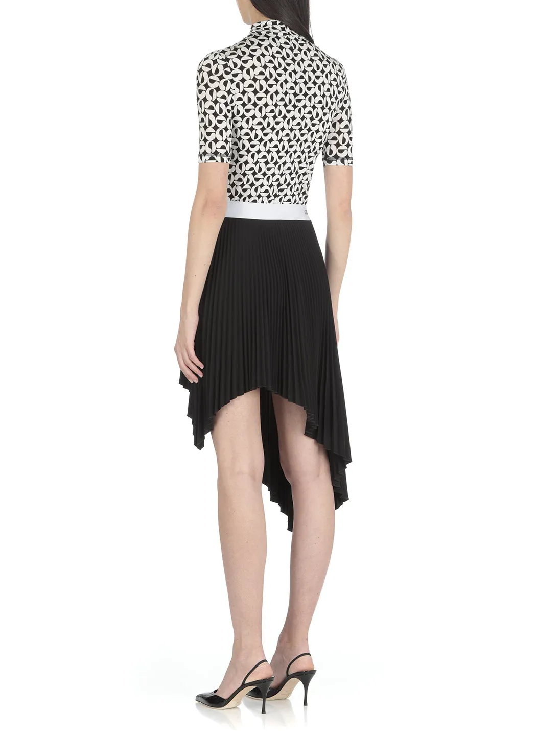Coperni Logo Waistband Asymmetric Pleated Skirt