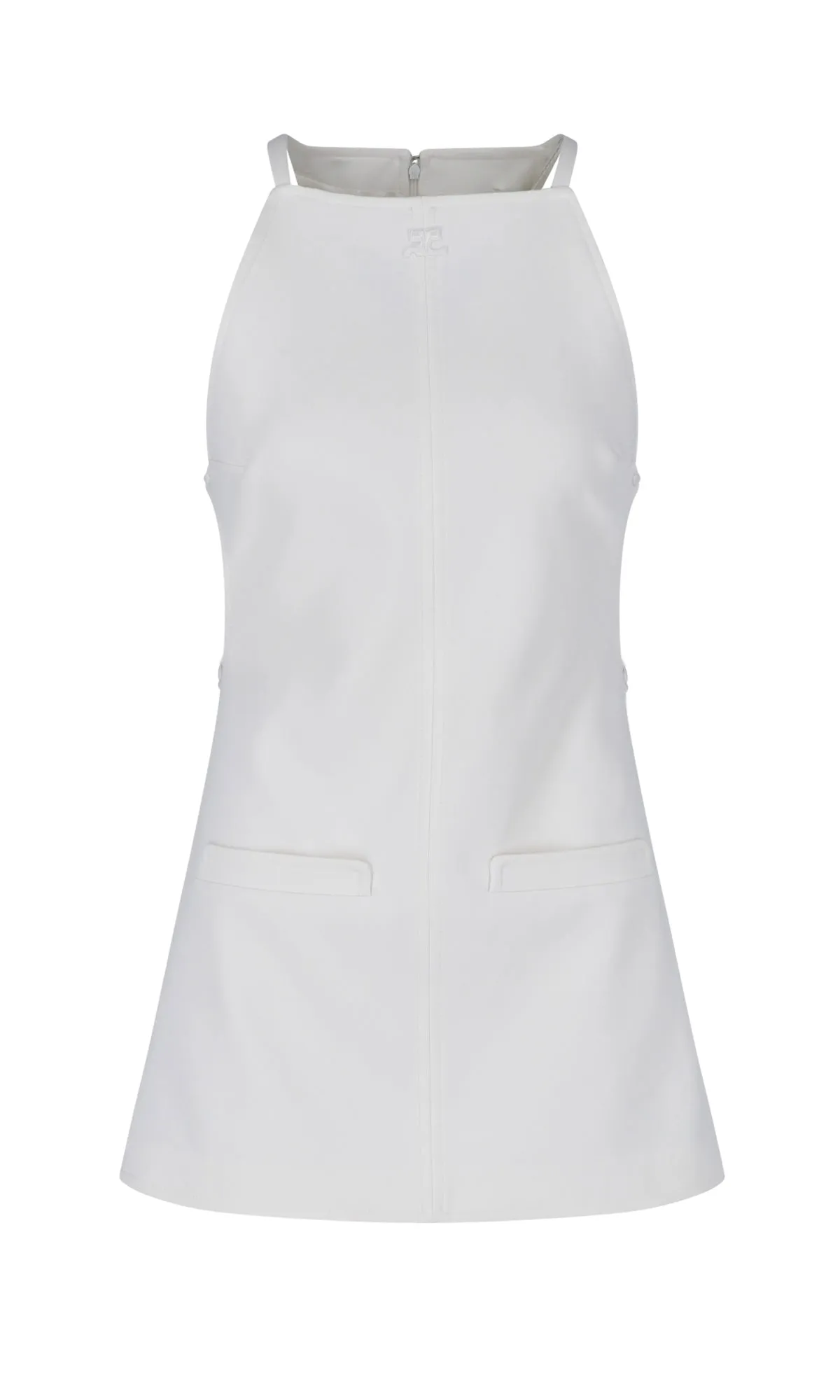 Courrges Logo Embroidered Sleeveless Mini Dress