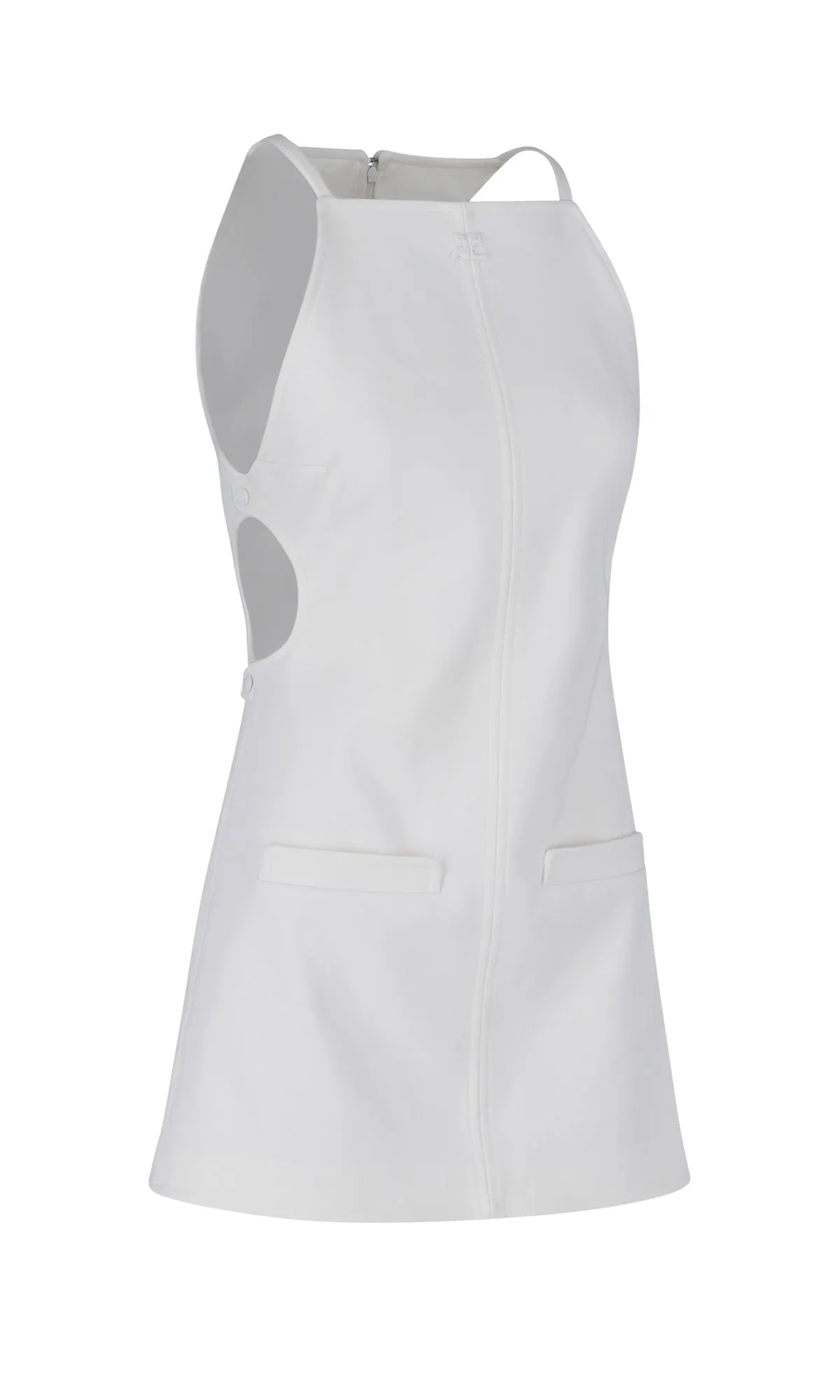 Courrges Logo Embroidered Sleeveless Mini Dress