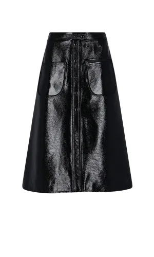 Courrges Mid Rise A-Line Midi Skirt