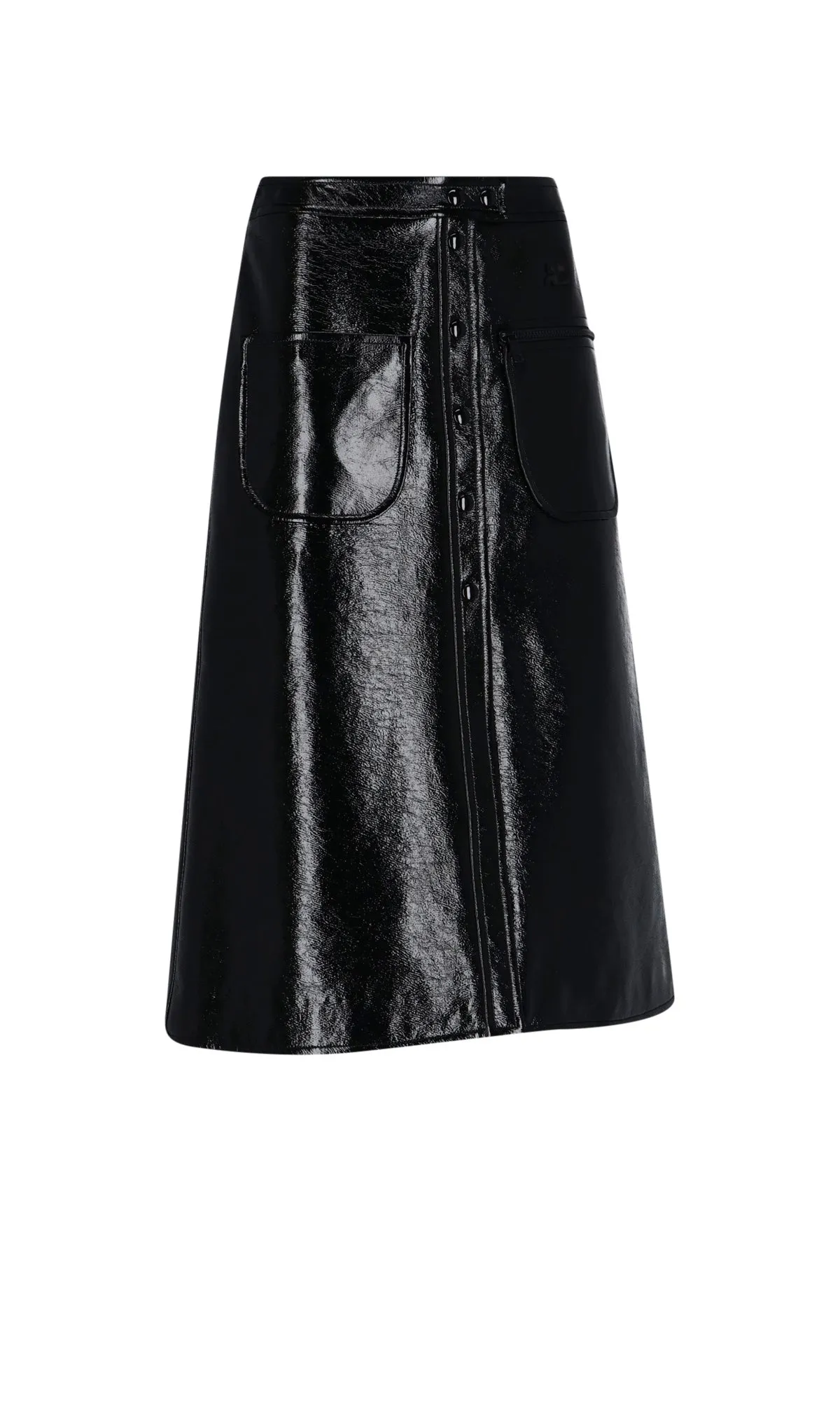 Courrges Mid Rise A-Line Midi Skirt