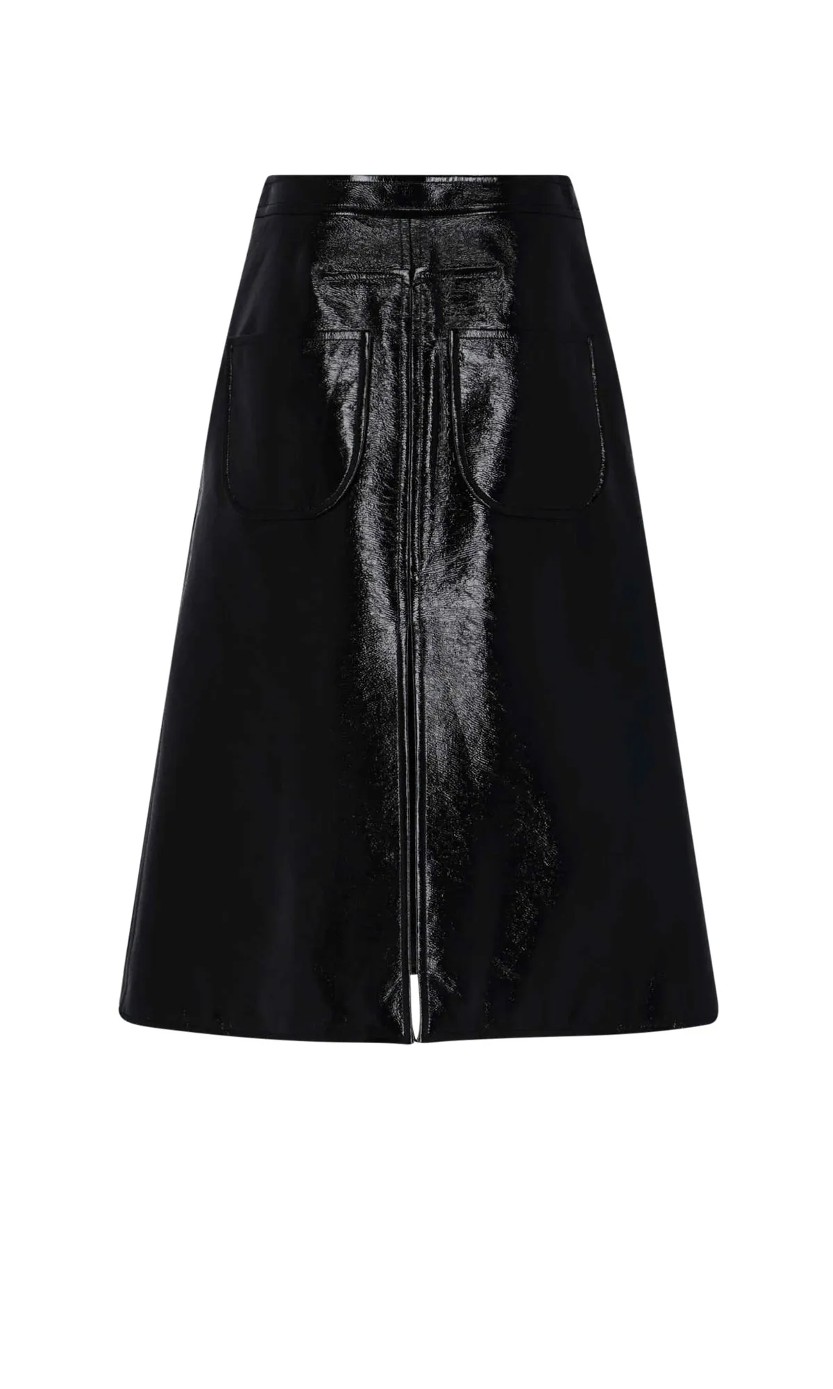 Courrges Mid Rise A-Line Midi Skirt