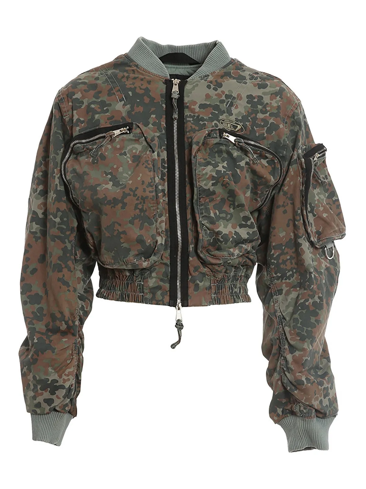 Diesel Camouflage Print Zipped Bomber Jacket