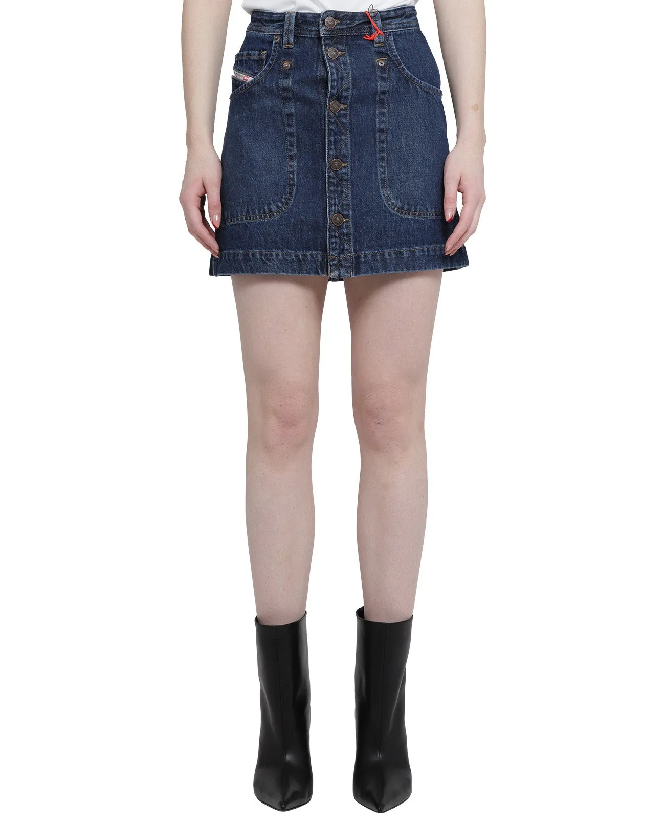 Diesel De-Albus Denim Mini Skirt
