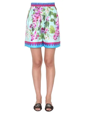 Dolce & Gabbana Bluebell-Print Twill Shorts