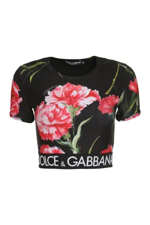Dolce & Gabbana Carnation-Print Round Neck T-Shirt