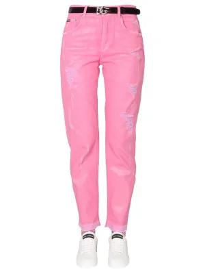 Dolce & Gabbana Coated Denim Loose Jeans