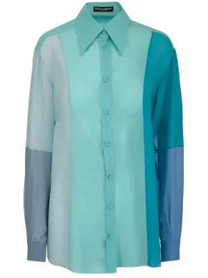 Dolce & Gabbana Colour Block Curved Hem Shirt