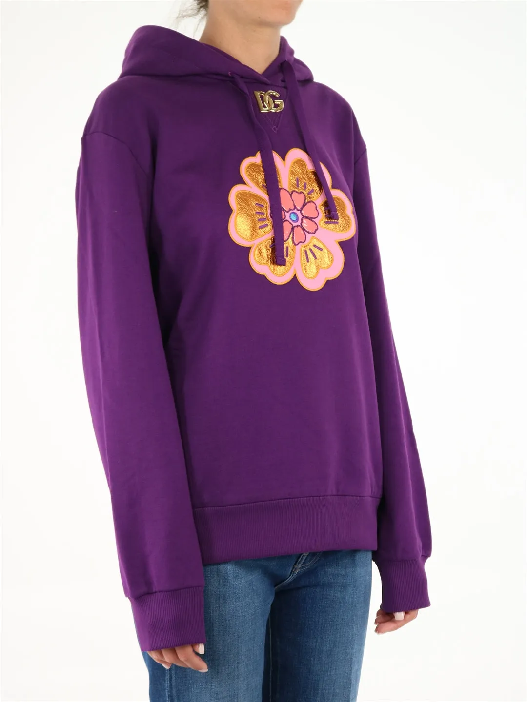 Dolce & Gabbana DG Logo Plaque Drawstring Hoodie