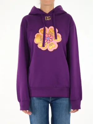 Dolce & Gabbana DG Logo Plaque Drawstring Hoodie