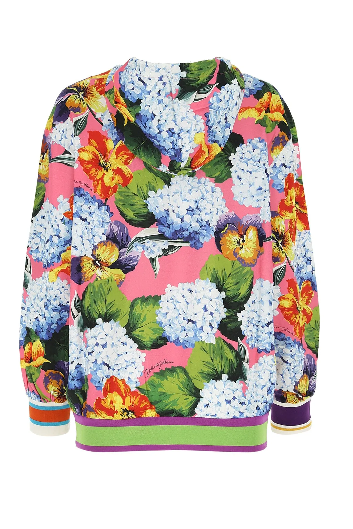 Dolce & Gabbana Floral Printed Drawstring Hoodie