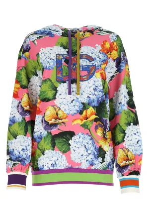 Dolce & Gabbana Floral Printed Drawstring Hoodie