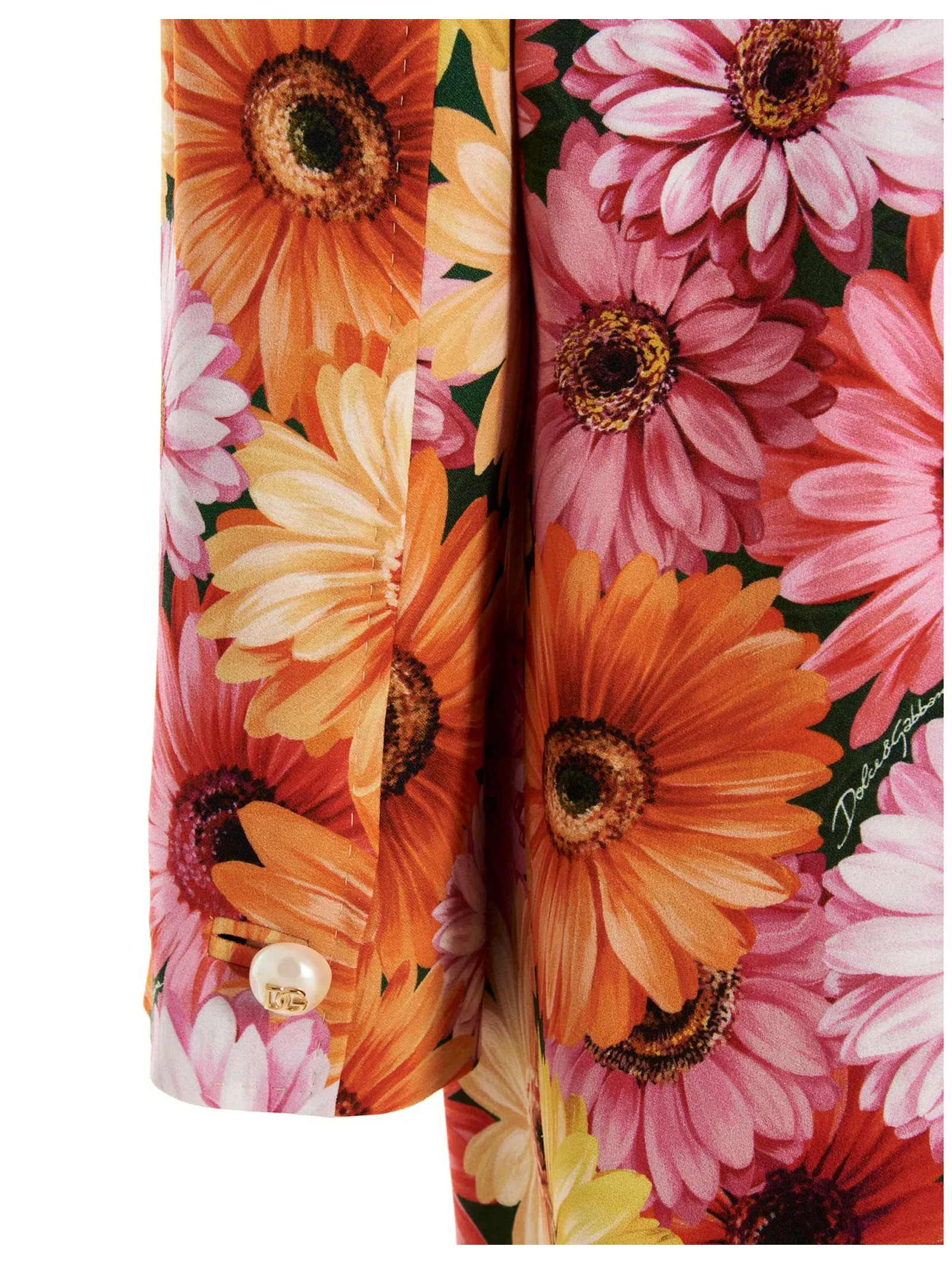 Dolce & Gabbana Gerbera Daisy Printed Single-Breasted Coat