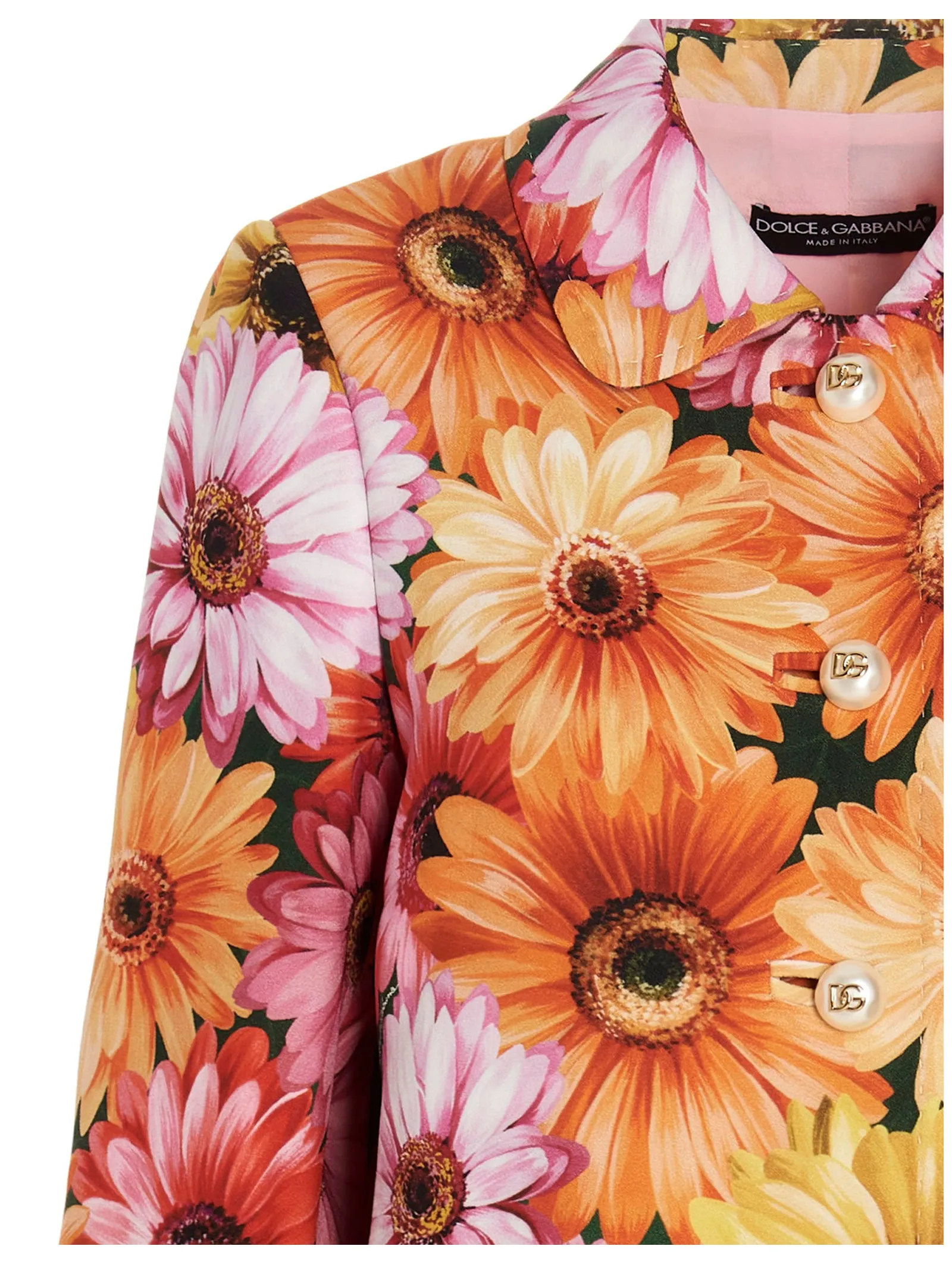Dolce & Gabbana Gerbera Daisy Printed Single-Breasted Coat