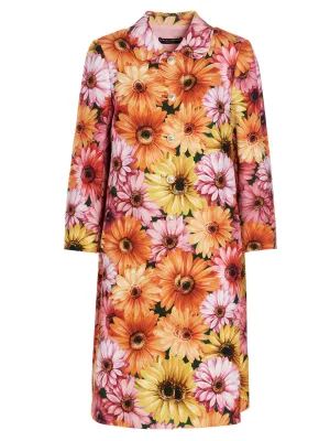 Dolce & Gabbana Gerbera Daisy Printed Single-Breasted Coat