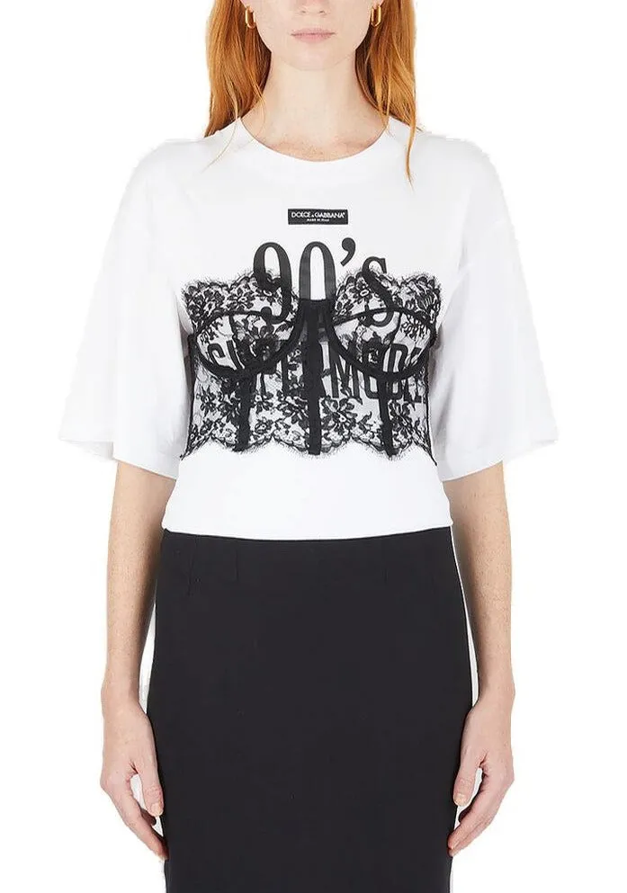 Dolce & Gabbana Lace Detailed Bustier Top