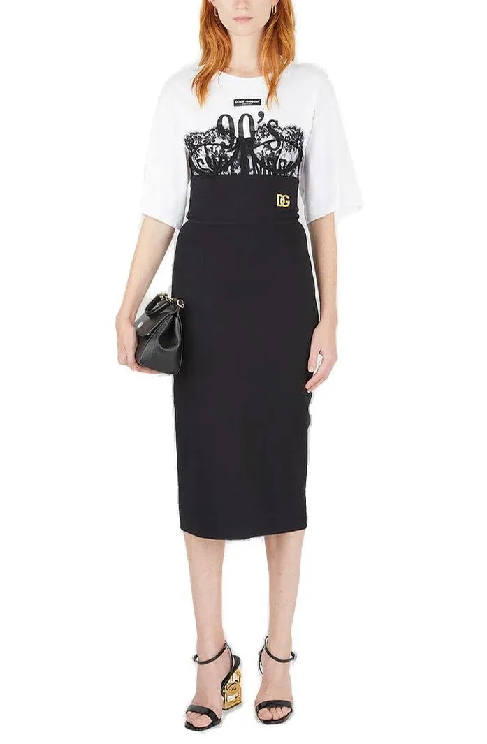 Dolce & Gabbana Lace Detailed Bustier Top