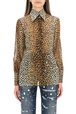 Dolce & Gabbana Leopard Printed Buttoned Shirt