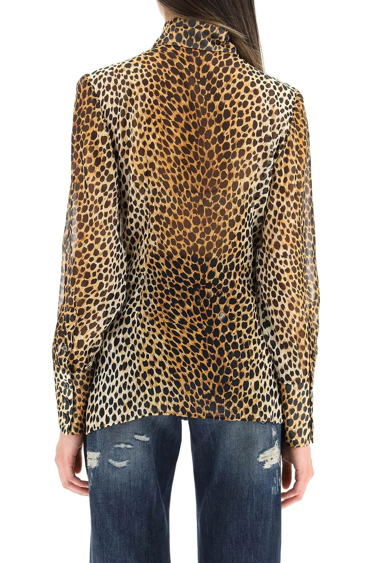 Dolce & Gabbana Leopard Printed Buttoned Shirt