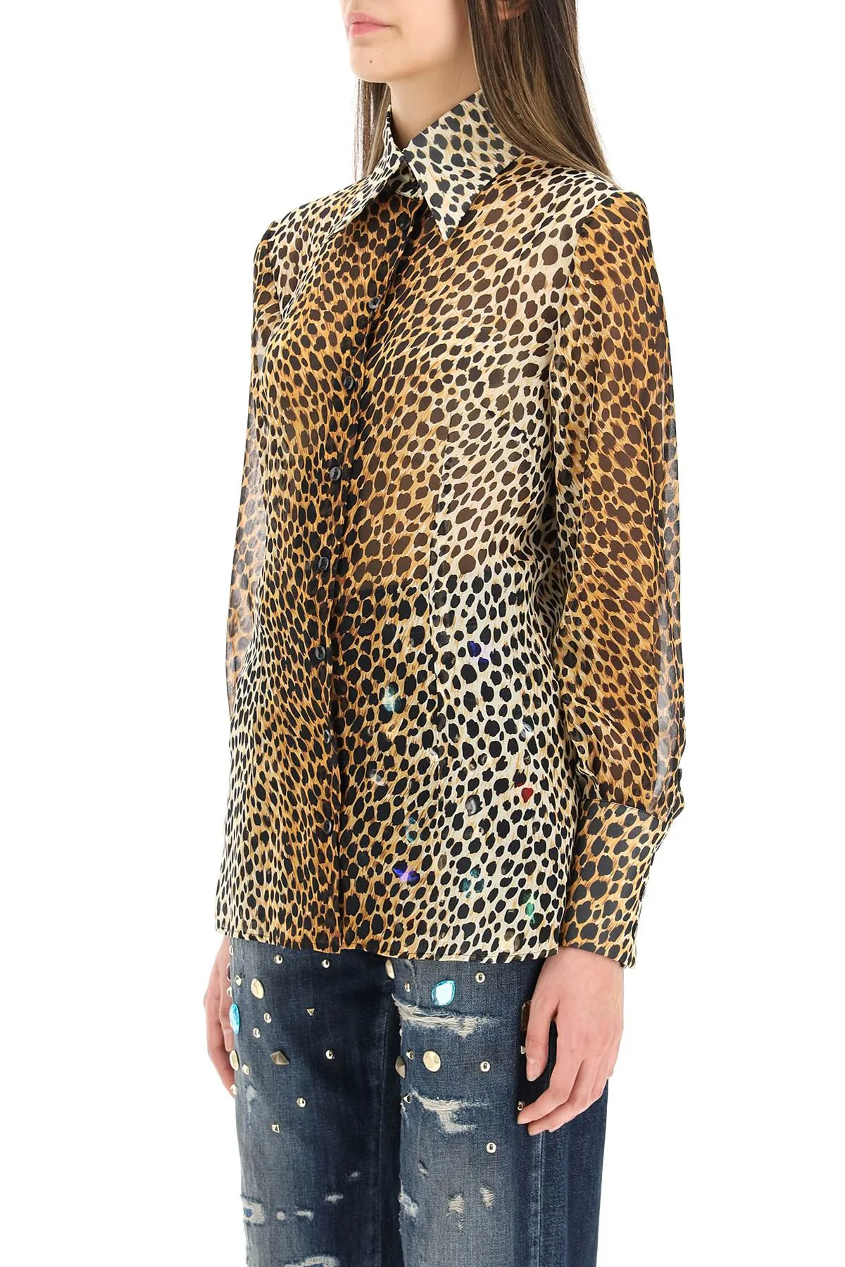 Dolce & Gabbana Leopard Printed Buttoned Shirt