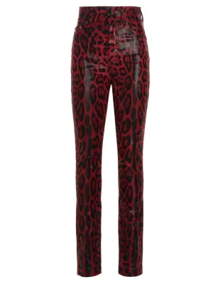 Dolce & Gabbana Leopard Printed High Waisted Jeans