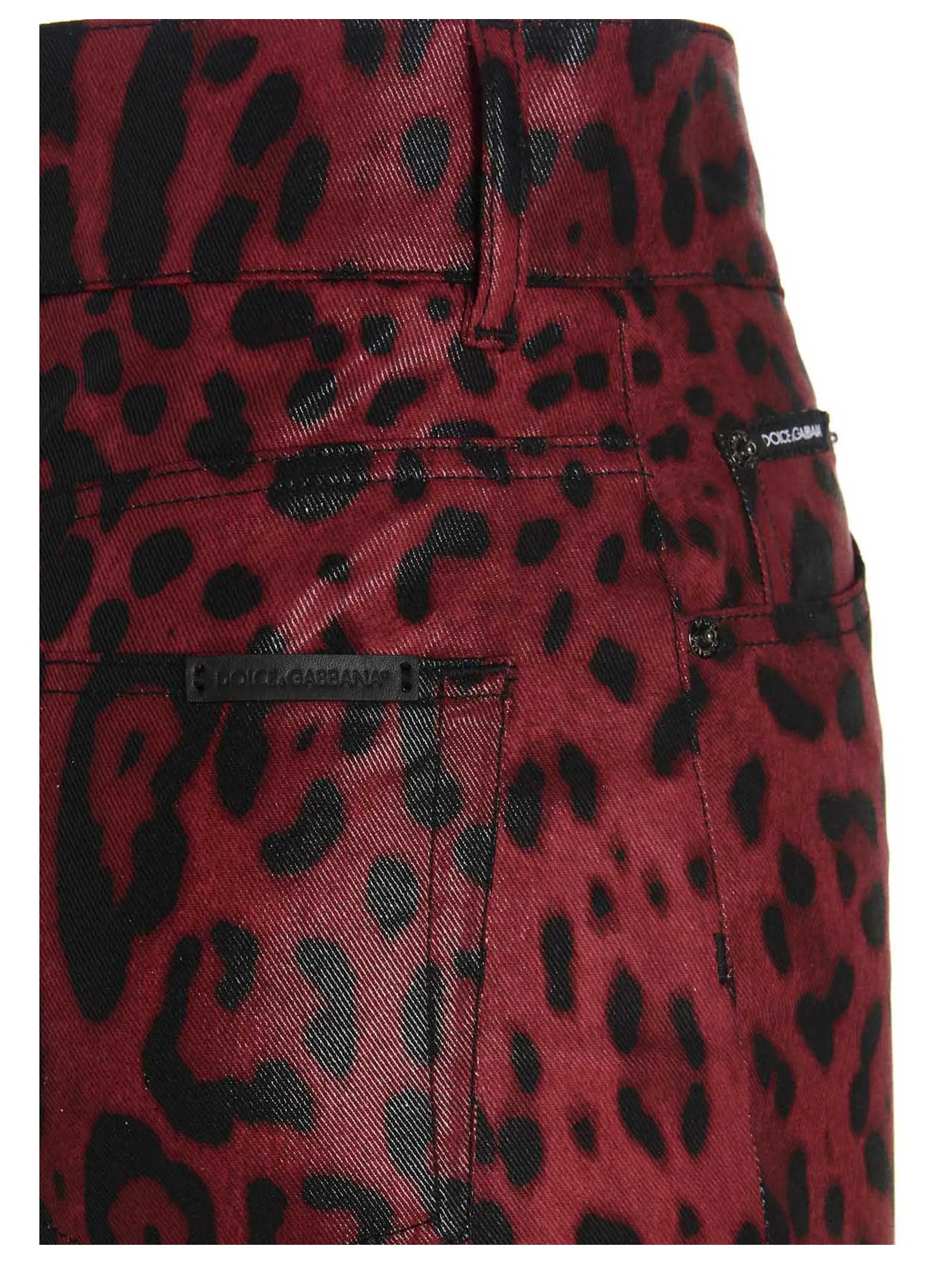 Dolce & Gabbana Leopard Printed High Waisted Jeans
