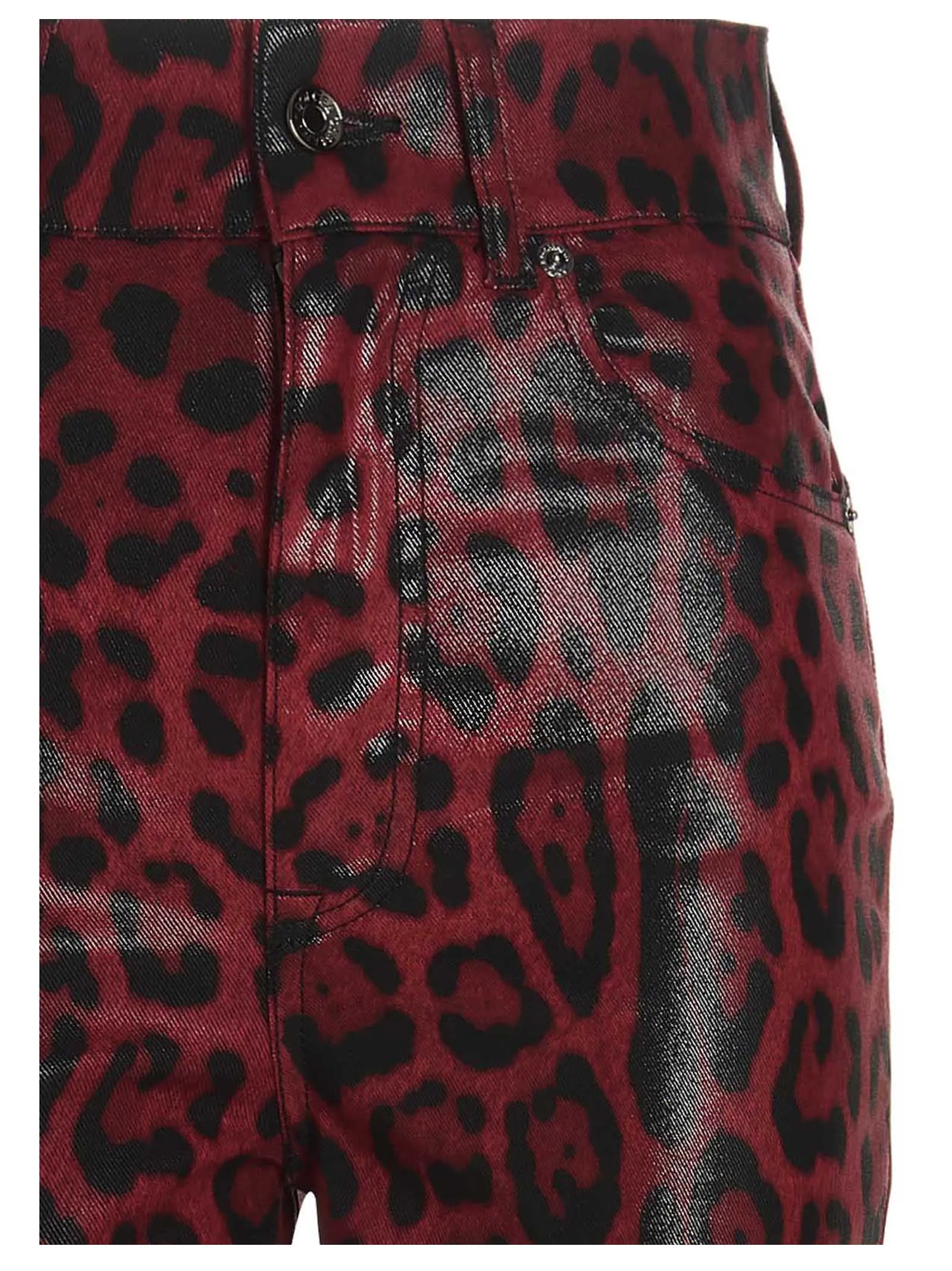Dolce & Gabbana Leopard Printed High Waisted Jeans
