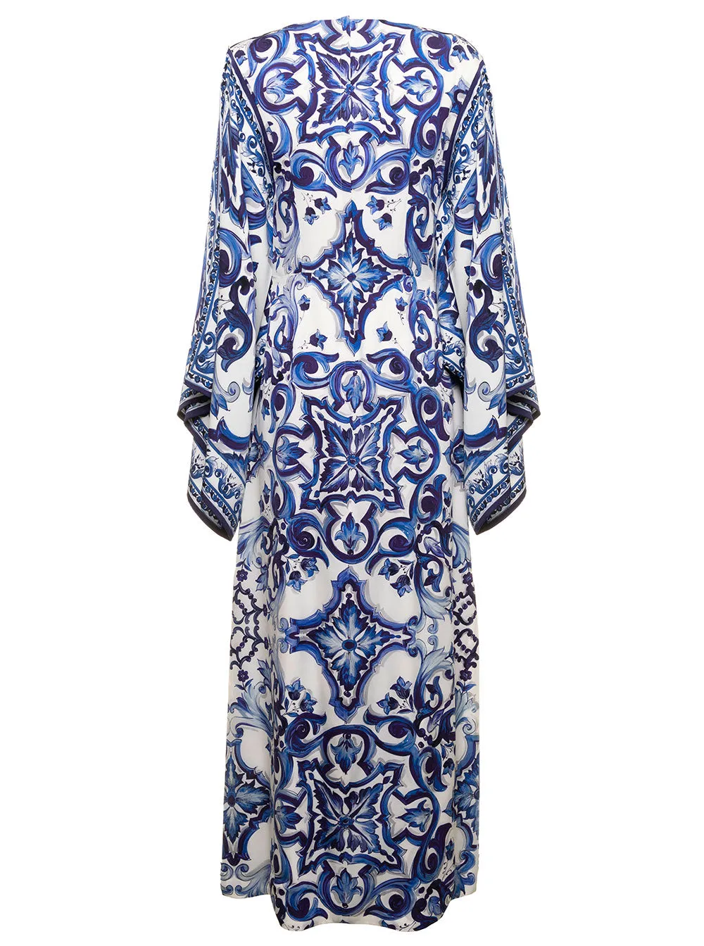Dolce & Gabbana Majolica Print Wide Sleeves Dress